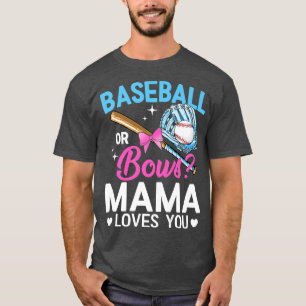 T-shirt Baseball Ou Bows Mama Vous Aime Révéler Le Sexe