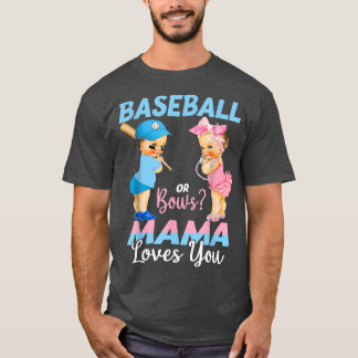 T-shirt Baseball Ou Bows Maman Vous Aime Bébé Genre Révéle