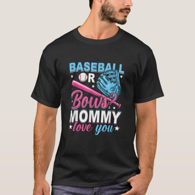 T-shirt Baseball Ou Bows Maman Vous Aime Sexe Révéler (Devant)