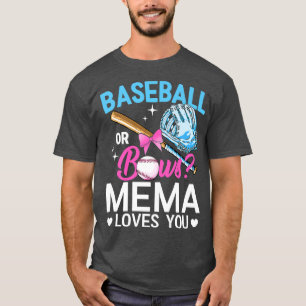T-shirt Baseball Ou Bows Mema Vous Aime Genre Révéler Rose