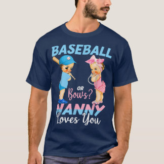 T-shirt Baseball Ou Bows Nanny Vous Aime Bébé Genre Revea