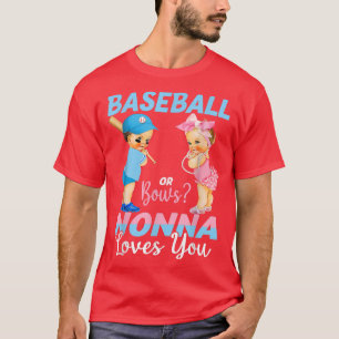 T-shirt Baseball Ou Bows Nonna Vous Aime Bébé Genre Revea