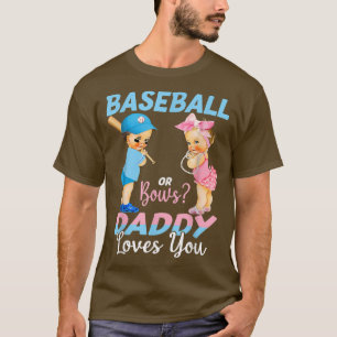 T-shirt Baseball Ou Bows Papa Vous Aime Bébé Genre Revea