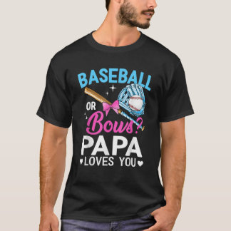 T-shirt Baseball Ou Bows Papa Vous Aime Révéler Le Sexe