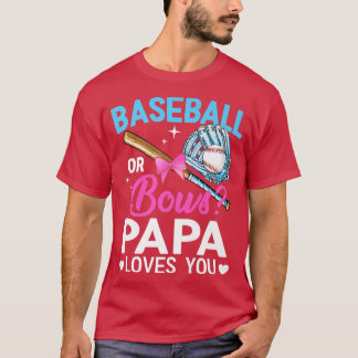 T-shirt Baseball Ou Bows Papa Vous Aime Révéler Le Sexe