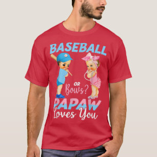 T-shirt Baseball Ou Bows Papaw Vous Aime Bébé Genre Revea
