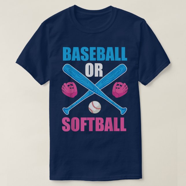 T-shirt Baseball Ou Softball Grossesse Faire-part Genre (Design devant)