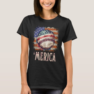 T-shirt Baseball Patriotique 4 juillet Amérique Amérique A