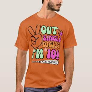 T-shirt Baseball Peace Out Chiffre Simple Im 10 Ans 10t