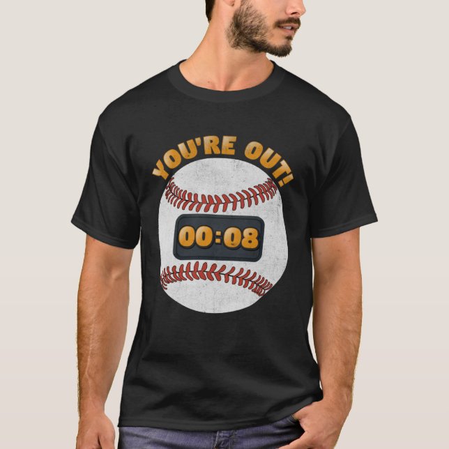 T-shirt Baseball Pitch Clock 15 Seconds Rule Batter Box Do (Devant)