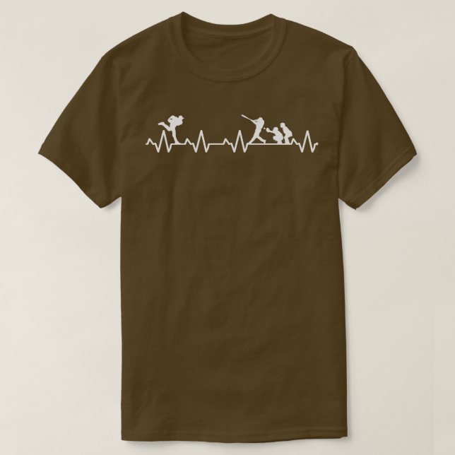 T-shirt Baseball Pitcher EKG heartrate line Base (Design devant)