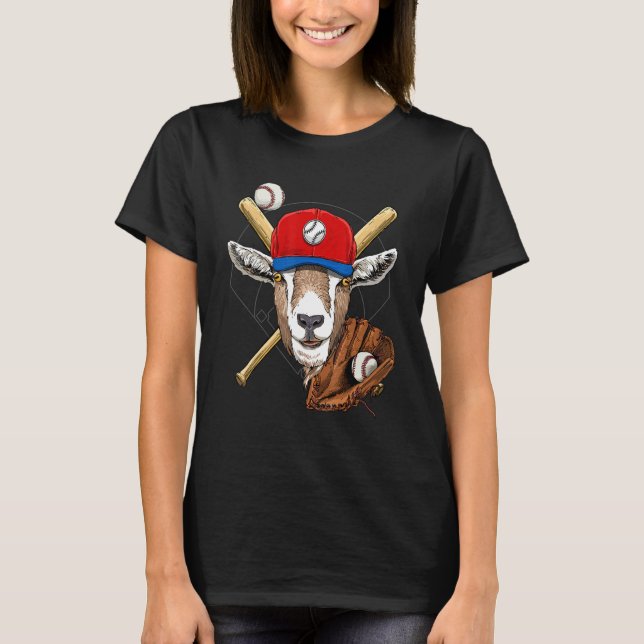 T-shirt Baseball Player Goat  Pitcher Catcher Baseball Coa (Devant)