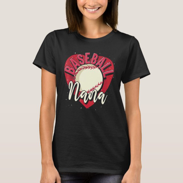 T-shirt Baseball Player Nana Grandma Heart Mothers Day Bas (Devant)
