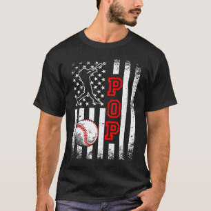 T-shirt Baseball Pop American Flag Baseball Vintage