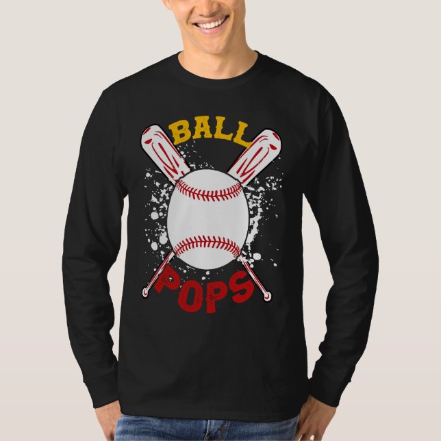 T-shirt Baseball Pops Ball Softball  Fathers Day (Devant)