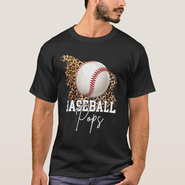 T-shirt Baseball Pops Leopard Heart (Devant)