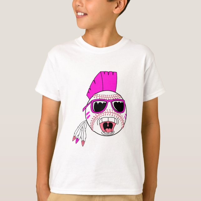 T-shirt baseball rose fille punk vectoriel design graphiqu (Devant)