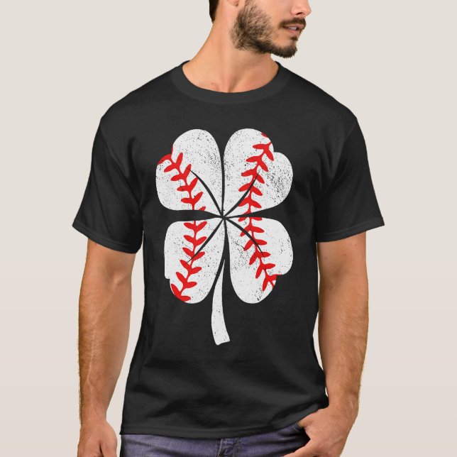 T-shirt Baseball Saint-Patrick Shamrock Garçons Hommes Rec (Devant)