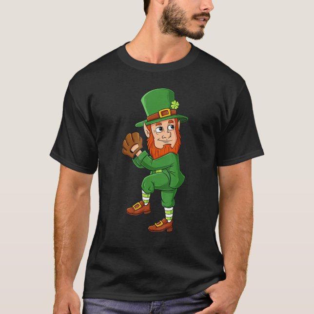 T-shirt Baseball Saint Patricks Day Leprechaun Pitcher Boy (Devant)
