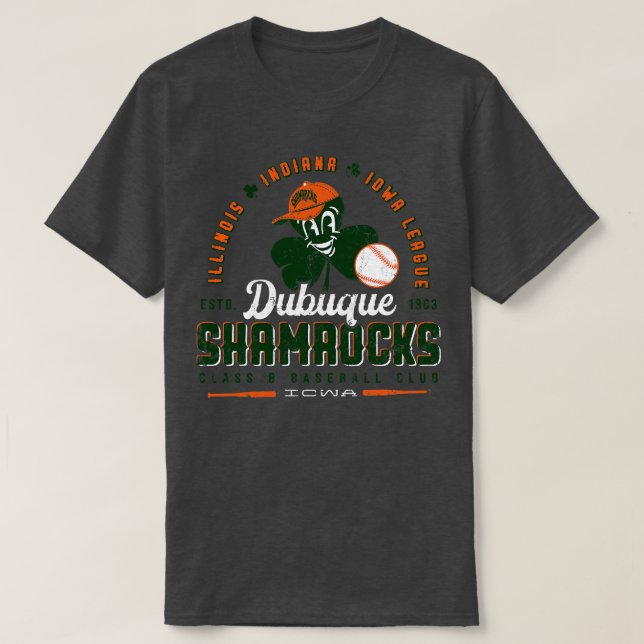 T-shirt Baseball Shamrock Dubuque (Design devant)