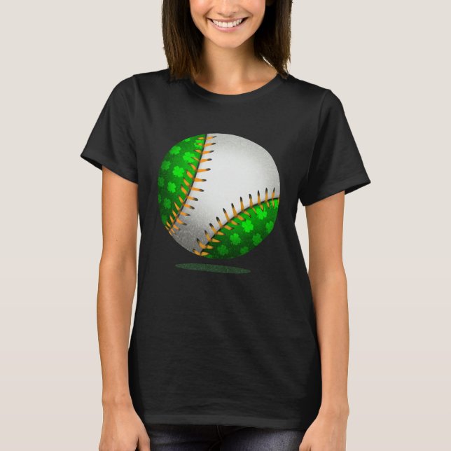 T-shirt Baseball Shamrock Retro St Patricks Day Irish Spor (Devant)