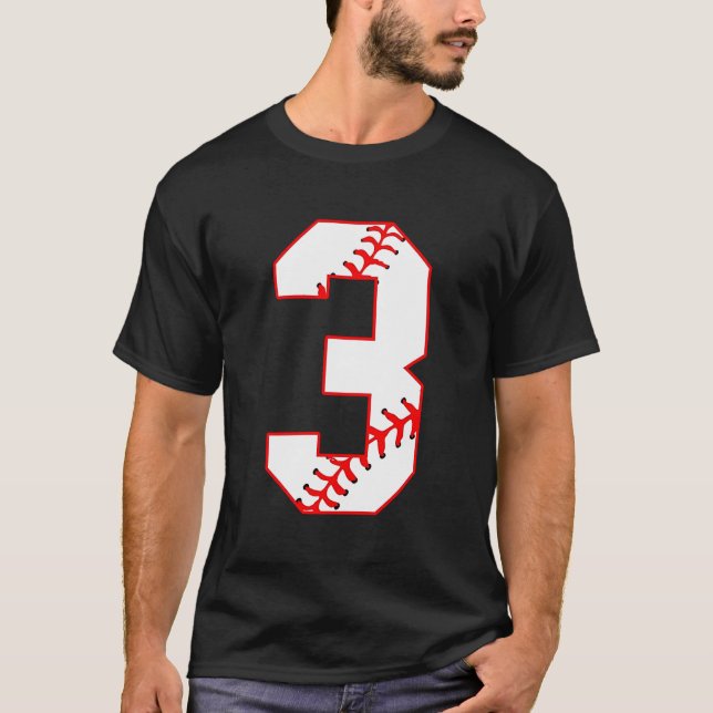 T-shirt Baseball Sister I'm Just Here For Number Player 3 (Devant)