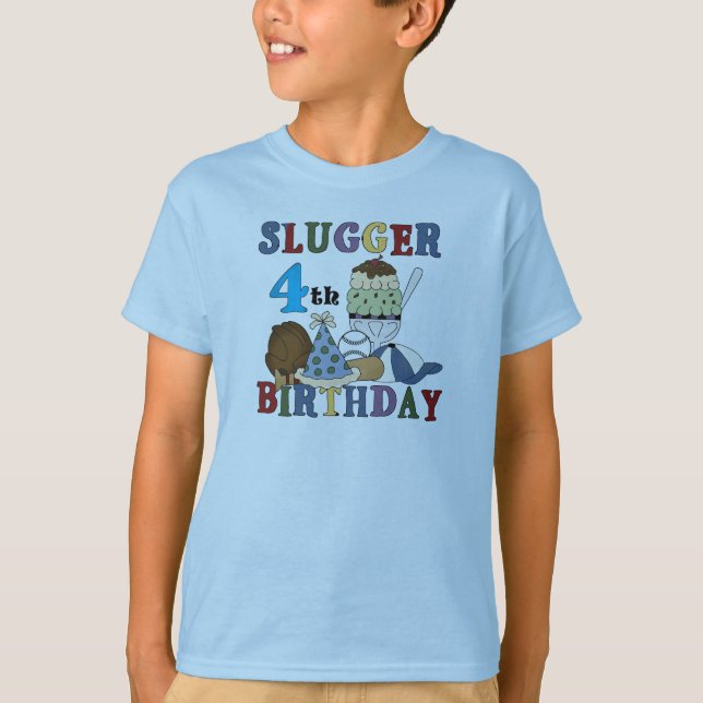 T-shirt Baseball Slugger 4e anniversaire (Devant)