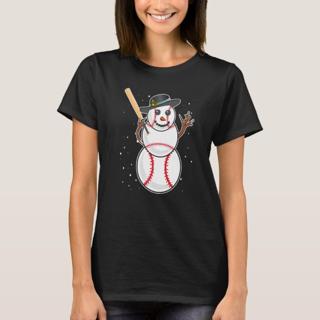 T-shirt Baseball snowman baseball player baseball player P (Devant)