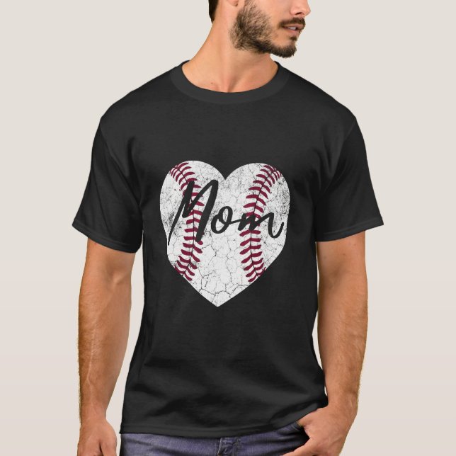 T-shirt Baseball Softball He Mom Mother'S Day (Devant)