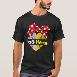 T-shirt Baseball Softball Heart Ball Nannie Joueur de la f