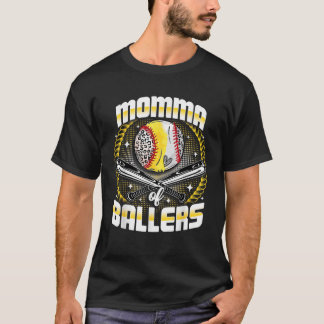 T-shirt Baseball Softball Momma Of Ballers Fête des Mères