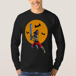 T-shirt Baseball squelette hommes garçons pirate baseball