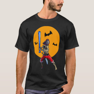 T-shirt Baseball squelette hommes garçons pirate baseball