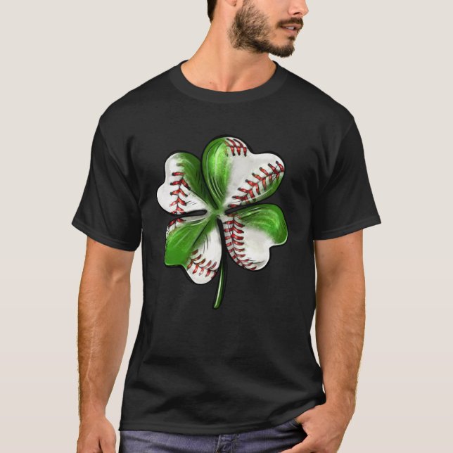 T-shirt Baseball St Patrick s Day Four Leaf C Irish Men Bo (Devant)
