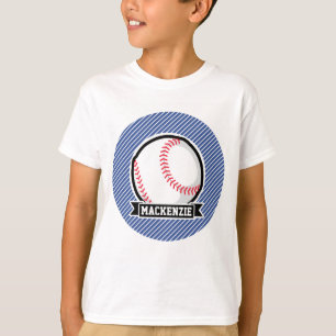 T-shirt Baseball sur Bleu & Blancs