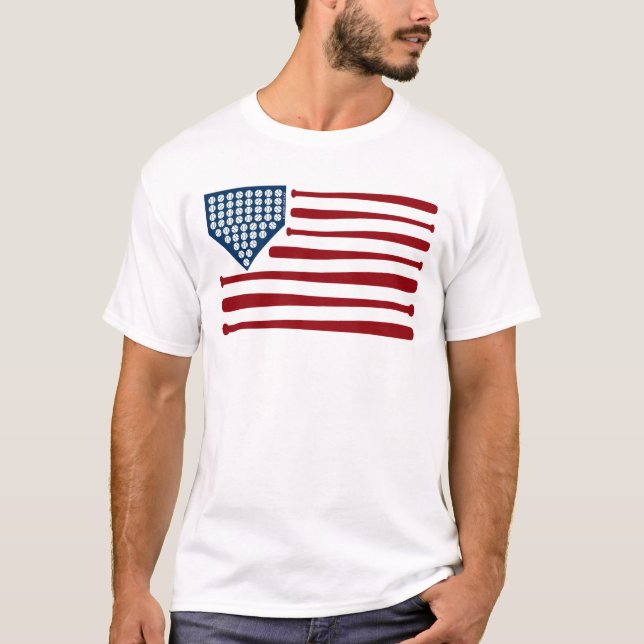 T-shirt Baseball USA Flag Bats & Balls - GraphicLoveShop (Devant)
