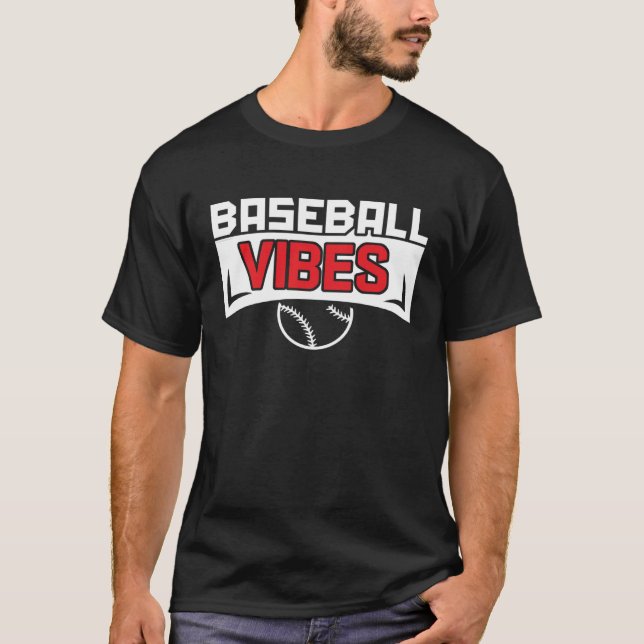 T-shirt Baseball Vibes Baseball Coach Pitcher Batter Catch (Devant)