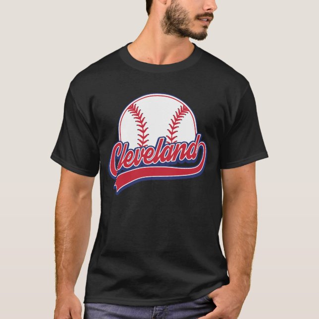T-shirt Baseball vintage Cleveland Cityscape (Devant)