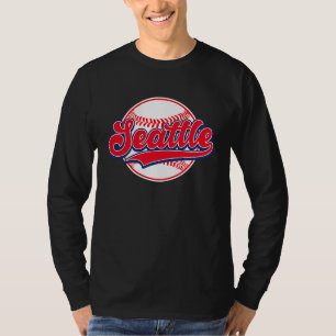 T-shirt Baseball vintage de la ville de Seattle pour homme