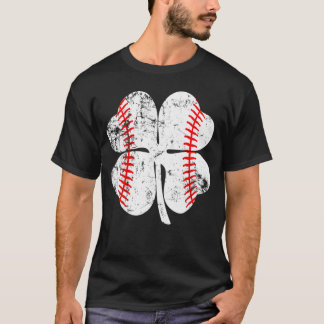 T-shirt Baseball Vintage Saint-Patrick Shamrock Irlandais