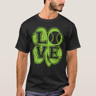 T-shirt Baseball Vintage Trèfle Saint-Patrick