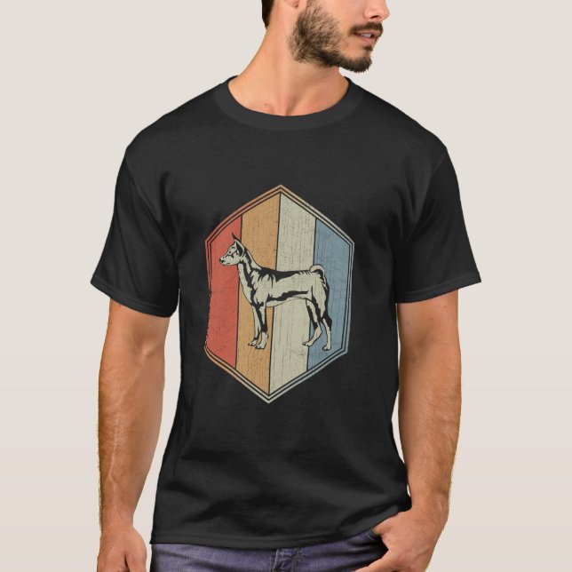 T-shirt Basenji Chien Avec Design Distorti Retro Basenji D (Devant)