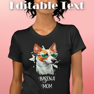 T-shirt Basenji Chien Maman Lunettes de soleil