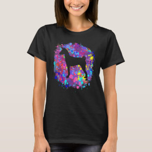 T-shirt Basenji Chien rose aquarelle Splatz Art Aimer Chie