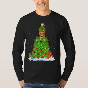 T-shirt Basenji Chien Xmas Éclairage Arbre Drôle Basenji C