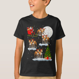 T-shirt Basenji Femme Chien Santa Traîneau Volant Drôle Ma