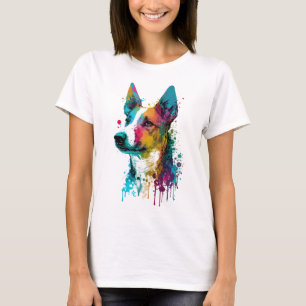 T-shirt Basenji - Graffiti Neon Enk Splash