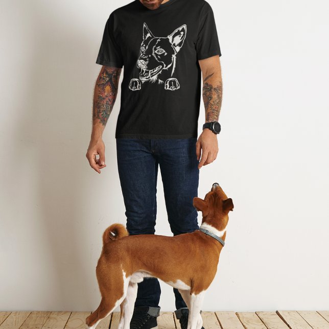T-shirt Basenji Hound Sketched Head  (Créateur téléchargé)