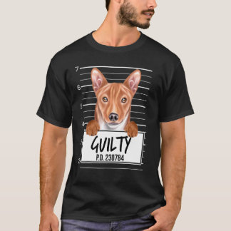 T-shirt Basenji Mugshot Chien Coupable
