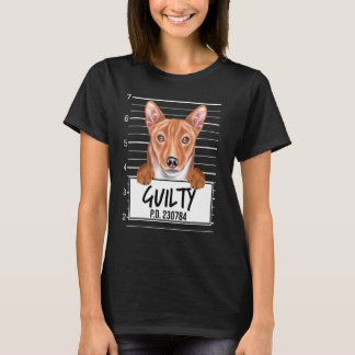 T-shirt Basenji Mugshot Chien Coupable